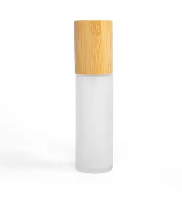 30 ml 50 ml 60 ml Bottiglia di spray di nebbia di vetro ghiacciato con tappo di bambù 30 ml-D37*H103