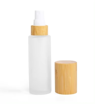 30 ml 50 ml 60 ml Bottiglia di spray di nebbia di vetro ghiacciato con tappo di bambù 30 ml-D37*H103