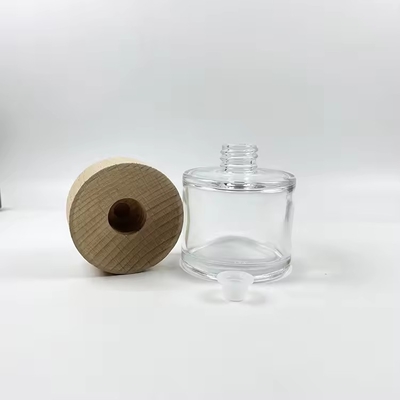 Bottiglie di diffusore in vetro trasparente da 50 ml con tappo in legno