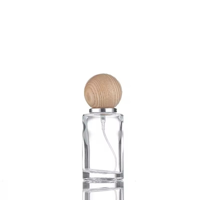 Bottiglia di 30 ml per profumi in vetro Spray liquido Sprayer di viaggio Bottiglia ricaricabile Capo in legno