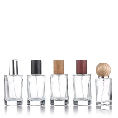 Bottiglia di 30 ml per profumi in vetro Spray liquido Sprayer di viaggio Bottiglia ricaricabile Capo in legno