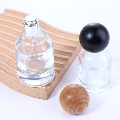 Bottiglia di 30 ml per profumi in vetro Spray liquido Sprayer di viaggio Bottiglia ricaricabile Capo in legno