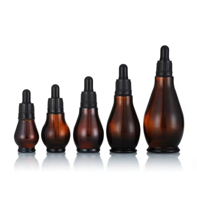 Bottiglie di olio essenziale riempiebili vuote marrone opaco con tappo del gocciolante 30 ml 50 ml
