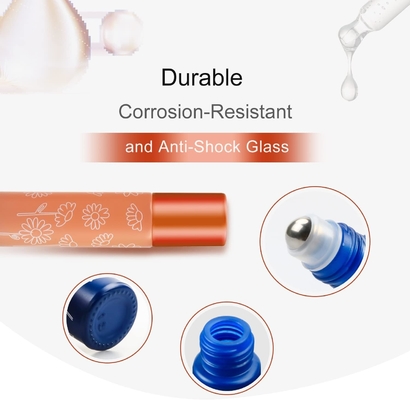 10 ml di rotolo di vetro su bottiglia con sfere a rulli in acciaio inossidabile, tappo in alluminio metallico