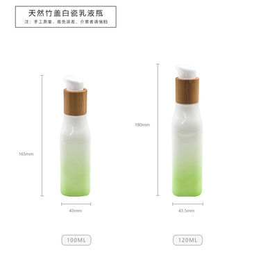 lozione cosmetica di vetro delle bottiglie di 100ml 43mm 43/410 di barattolo cosmetico con i coperchi di bambù