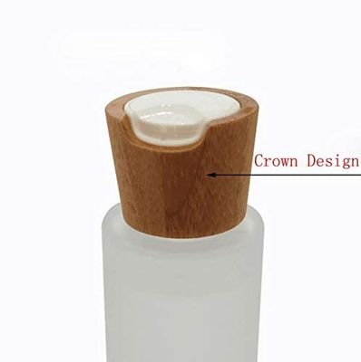 20/410 di barattolo cosmetico del coperchio di bambù cosmetico di vetro 20mm delle bottiglie 100ml