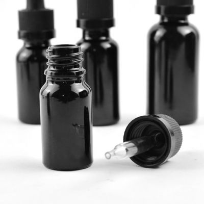 22/400 di bottiglia di vetro glassata nera 22mm del contagoccia per gli oli essenziali 100cc