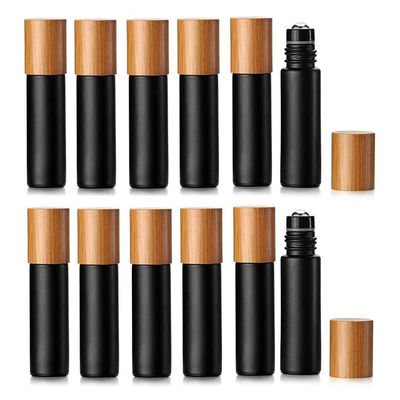 bottiglie di bambù del rullo del vetro trasparente del cappuccio 22mm delle bottiglie di olio essenziale 10ml 22/400