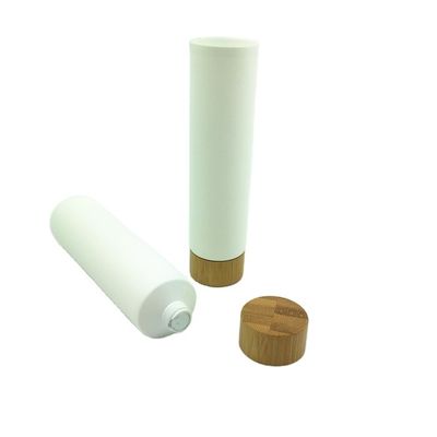 metropolitana molle cosmetica di alluminio 200ml che imballa per il coperchio di bambù 40/400 40MM dei cosmetici