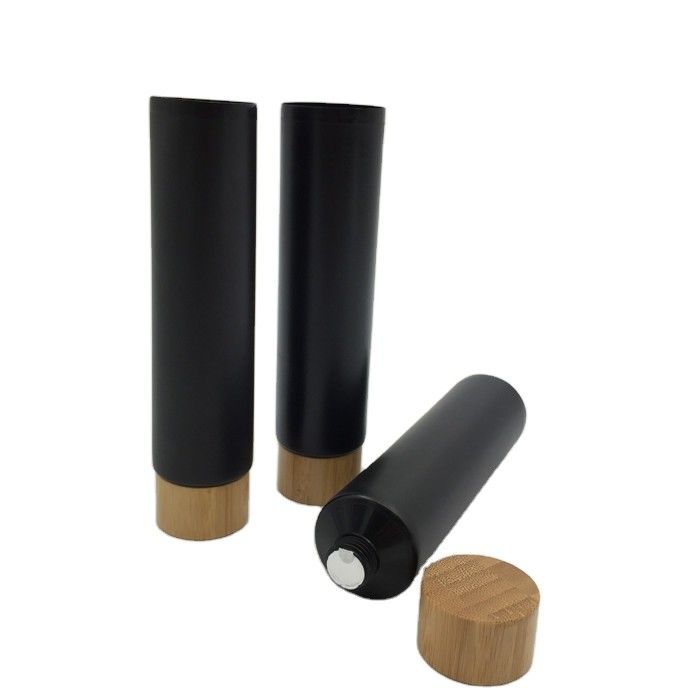 metropolitana molle cosmetica di alluminio 200ml che imballa per il coperchio di bambù 40/400 40MM dei cosmetici